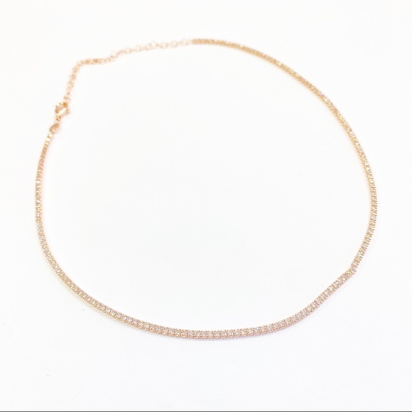 Jewelry - 14k Gold Vermeil Crystal Choker necklace